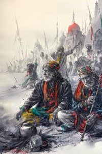 Ali Abbas, Miraq Sam, 15 x 22 Inch, Watercolor on Paper, Figurative Painting, AC-AAB-256